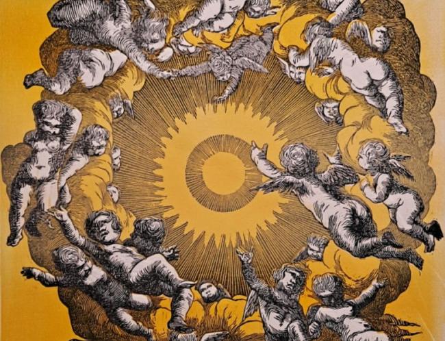 Rita Vargas: Air (2023, woodcut, 61 x 45 cm, framed)