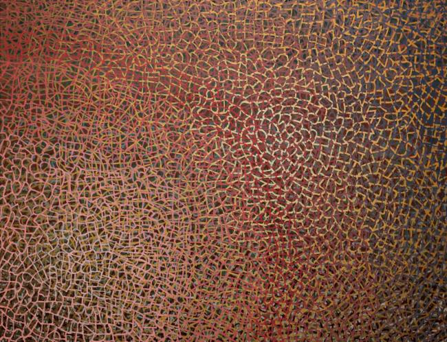 Miika Nyyssönen: Red Gold (2026, öljy kankaalle, 160 x 150 cm)