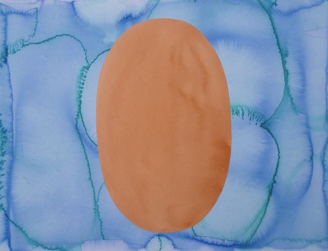 Mervi Karhunen: Olemassaolon kieli (2026, vesiväri paperille, 76 x 56 cm)