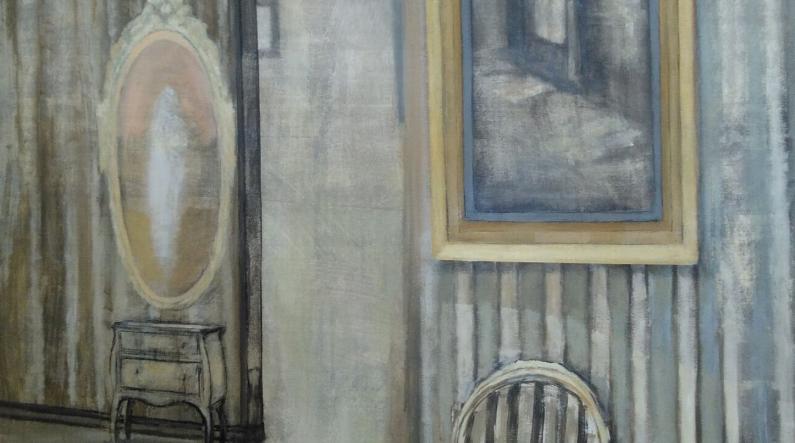 Antti Arkoma: Monet maailmat (2023, akryyli kankaalle, 130 x 100 cm)