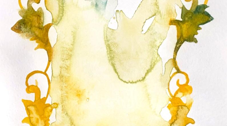 Eero Yrjölä: Peilikuva (Reflection, 2022, aquarelle)