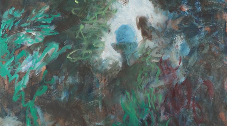 Merja Salonen Di Giorgio: Il Giardino del Gattopardo I (2013, öljy kankaalle, 114 x 114 cm)