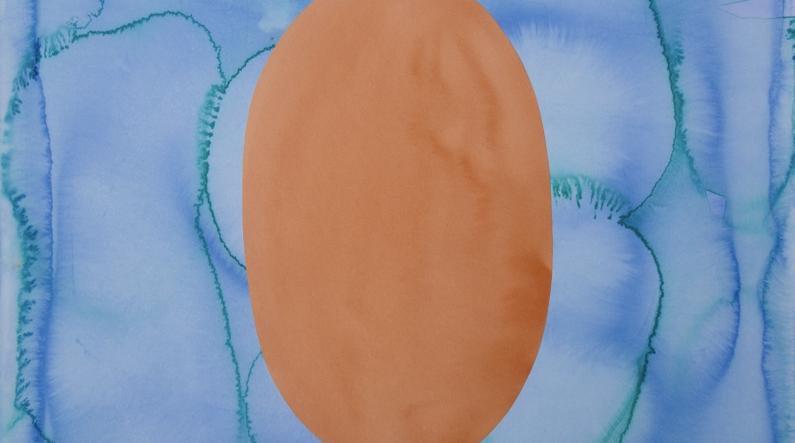 Mervi Karhunen: Olemassaolon kieli (The Language of Existence, 2026, watercolour on paper, 76 x 56 cm)